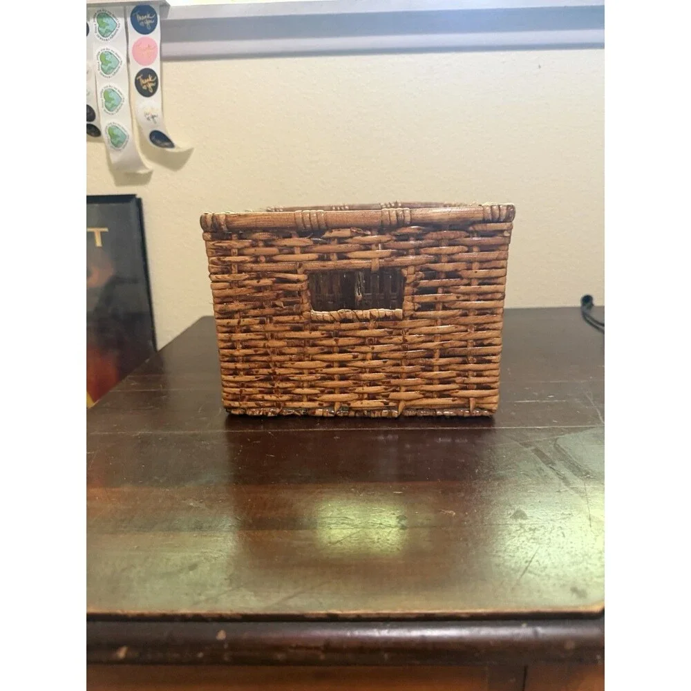 Vintage Wicker 3 Compartment Storage Basket - Multi Use Brown